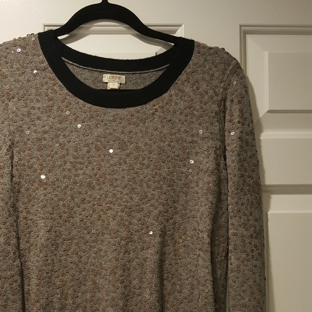 Crew neck sequin sweater